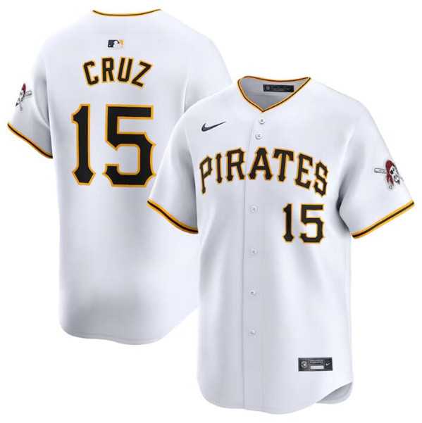 Men%27s Pittsburgh Pirates #15 Oneil Cruz White Home Limited Baseball Stitched Jersey Dzhi->pittsburgh pirates->MLB Jersey